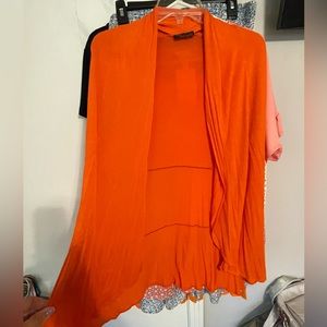 Popular Orange lightweight drape front cardigan size large